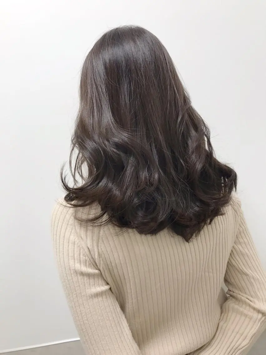 セミロング カラー アッシュ ベージュカラー ショート特化 /天神大名/ハルナのヘアスタイル