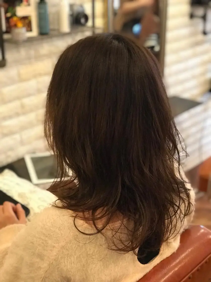 セミロング パーマ 口コミ評価4.9⭐︎ カワナベ マサシのヘアスタイル