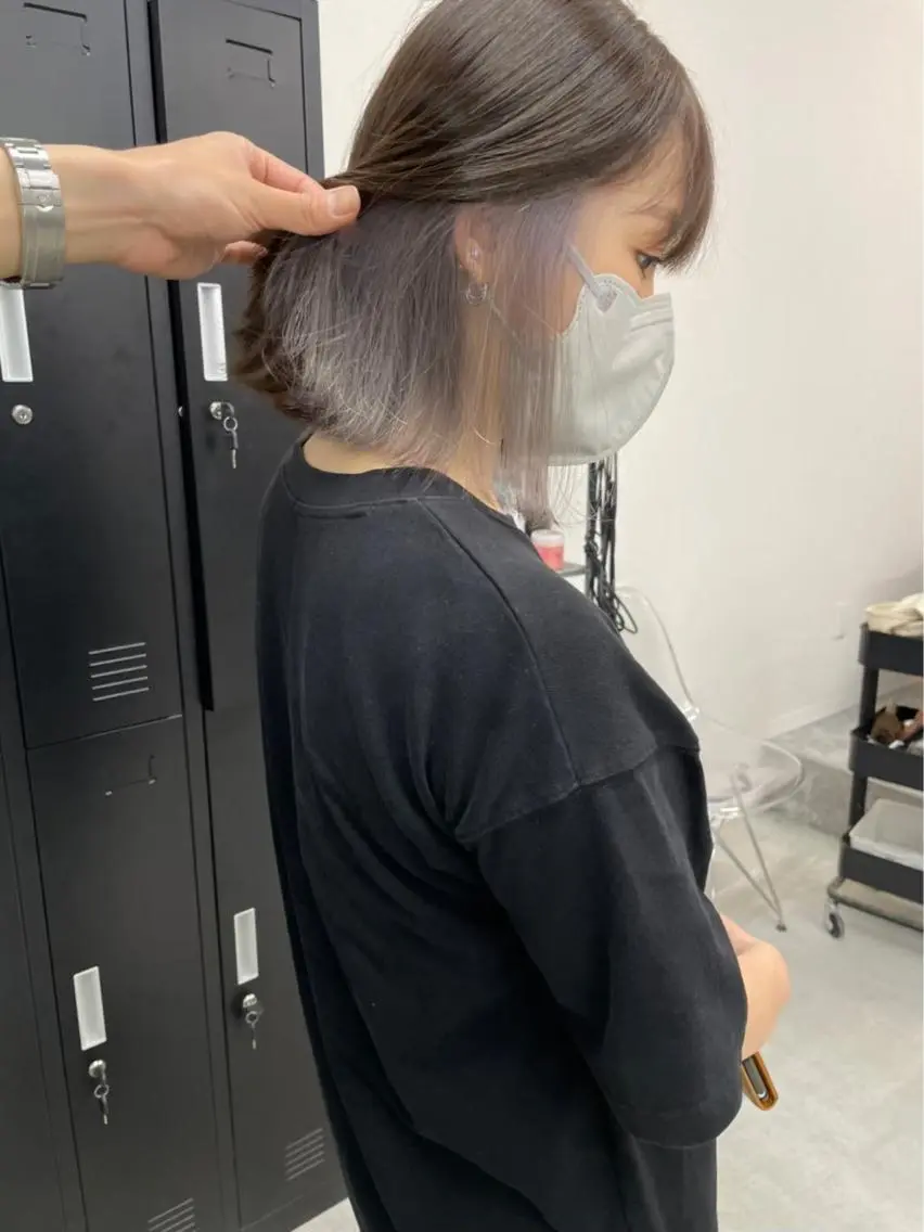 ショート カラー ショートボブ バレイヤージュ ブリーチ ケアブリーチ 透明感カラー メンズヘアのカリスマ 北地 空のヘアスタイル