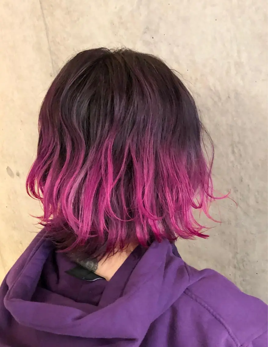 ミディアム カラー グラデーションカラー 藤原 ちひろのヘアスタイル