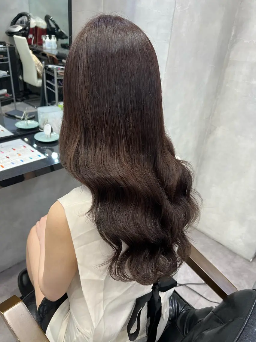 ロング カラー ヘアアレンジ シールエクステ アッシュ バレイヤージュ ベージュカラー 黒髪 カット ヘアカラー エクステ ar+ ❤︎ maiのヘアスタイル