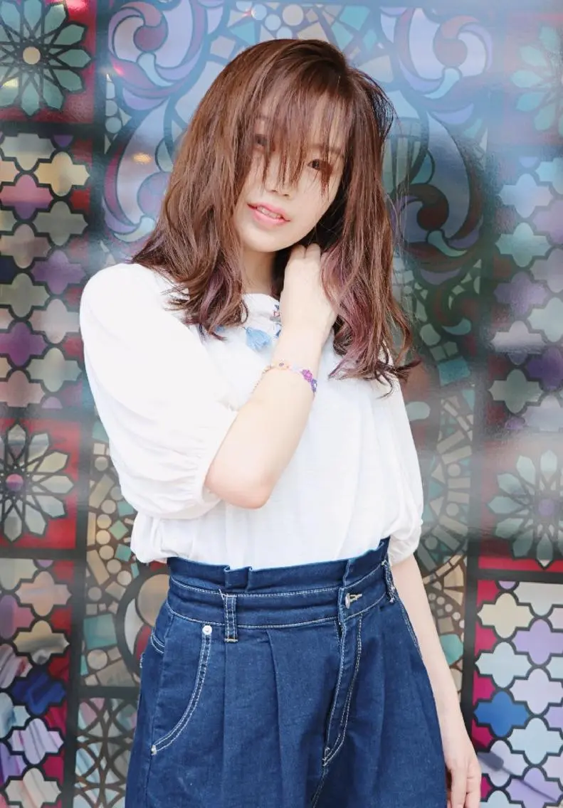 セミロング カラー パーマ アディクシーカラー イルミナカラー 徳永 博志のヘアスタイル