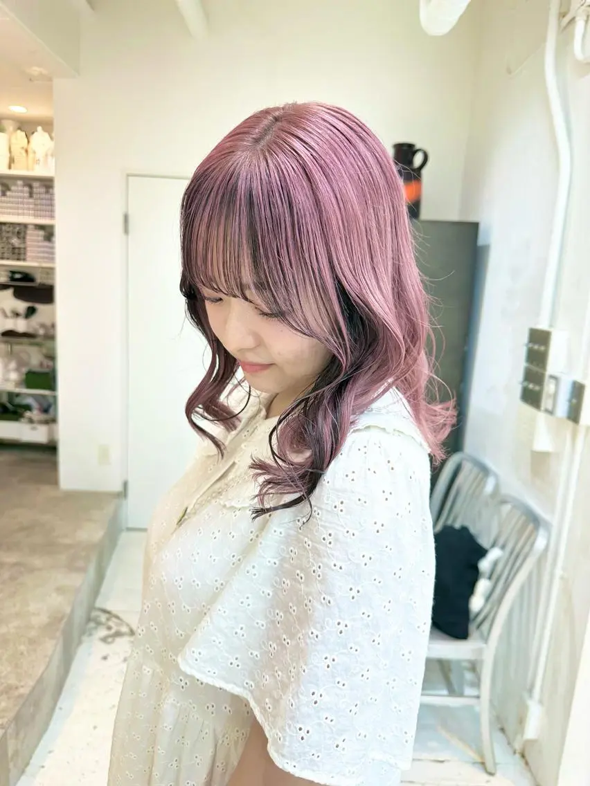 ミディアム カラー ヘアカラー トリートメント ヘッドスパ ヘアセット kai .のヘアスタイル