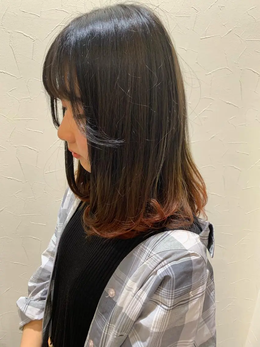 セミロング カラー グラデーションカラー オレンジ お悩み、似合わせ提案 将真のヘアスタイル