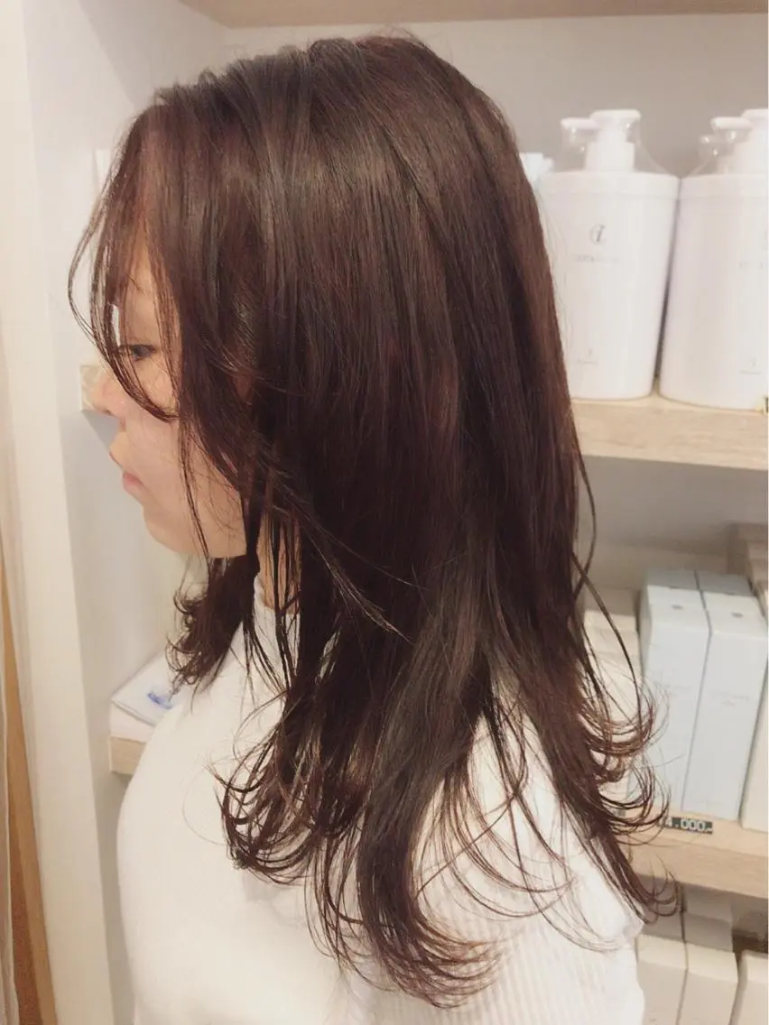 セミロング カラー ピンクカラー パープルカラー 由比藤理子 ブリーチカラー🌈のヘアスタイル
