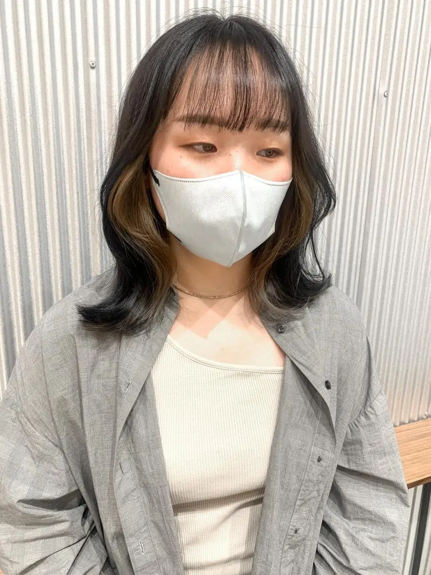 ミディアム カラー ヘアアレンジ ヘアカラー トリートメント yuka .のヘアスタイル