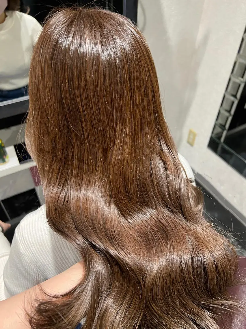 ロング カラー ベージュカラー ブラウンカラー ショコラグレージュ チョコレートブラウン ココアベージュ カット ヘアカラー トリートメント 艶髪 ♡Tomiyaのヘアスタイル