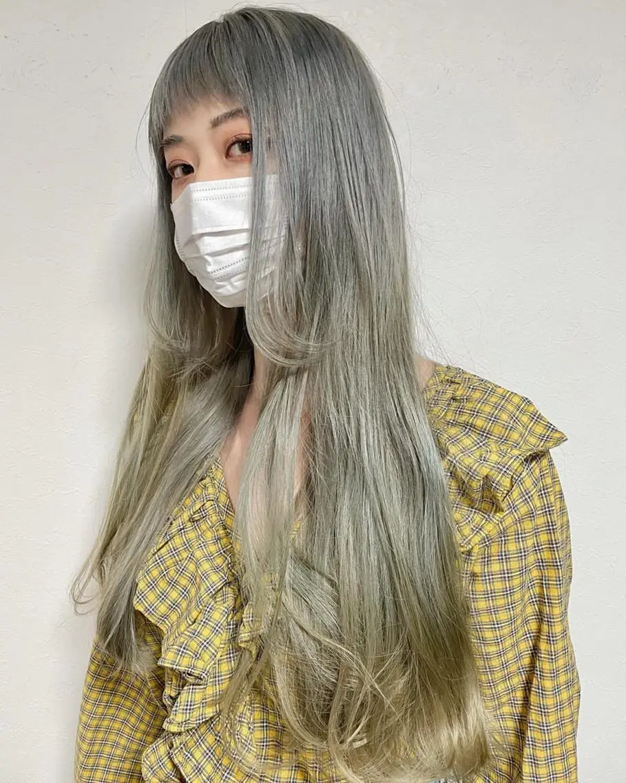 ロング パーマ カラー バレイヤージュ ブリーチ ケアブリーチ デザインカラー ダブルカラー 縮毛矯正 【N°deseo】 吉祥寺のヘアスタイル