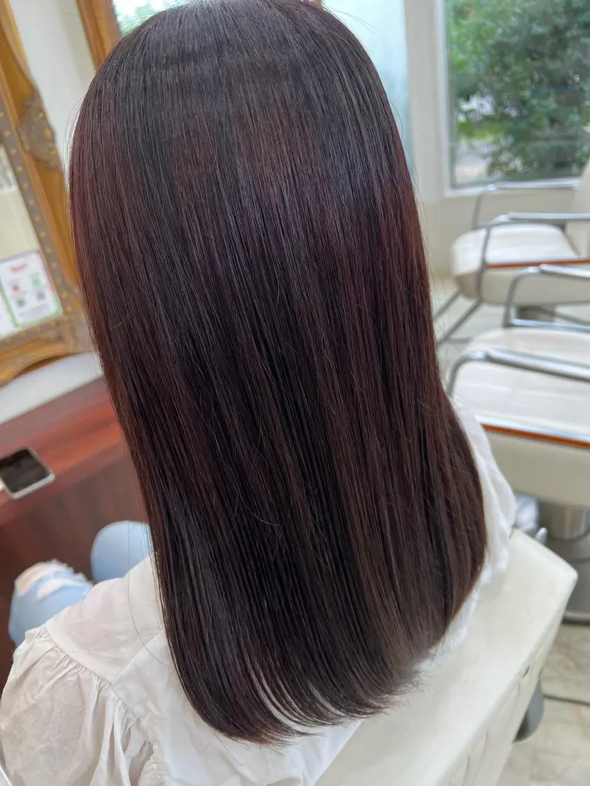 セミロング カラー ピンクカラー Rapt.HAIR 中村 知里のヘアスタイル