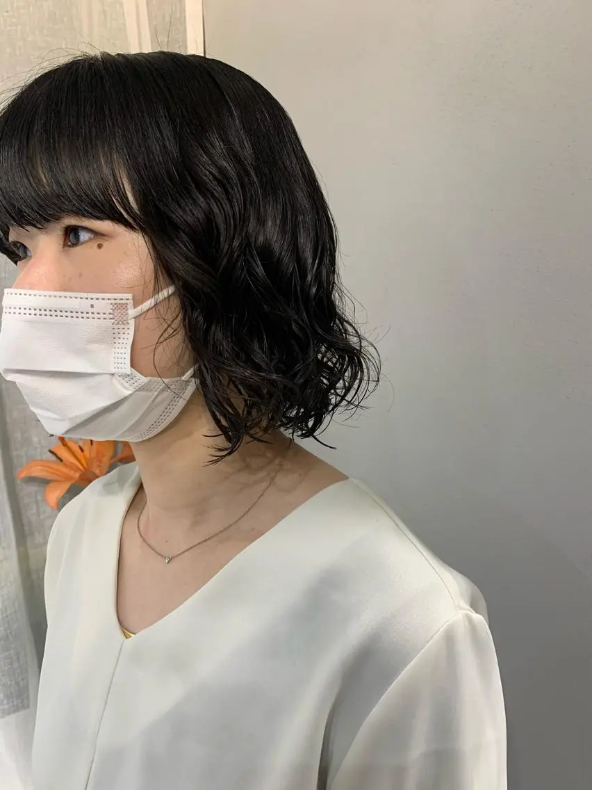 パーマ カット パーマ トリートメント ボブパーマコテ巻き風 パーマNo1深江秀平のヘアスタイル