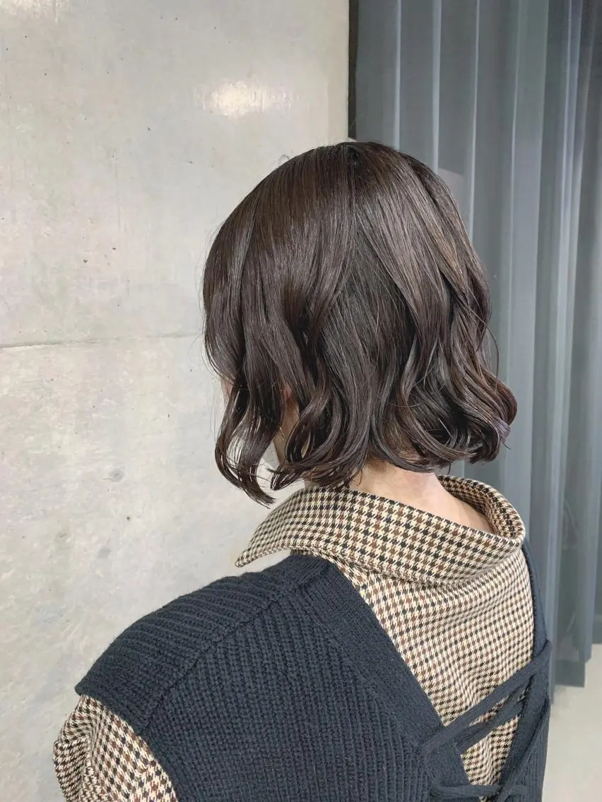 ショート パーマ カット パーマ トリートメント ボブパーマコテ巻き風 パーマNo1深江秀平のヘアスタイル