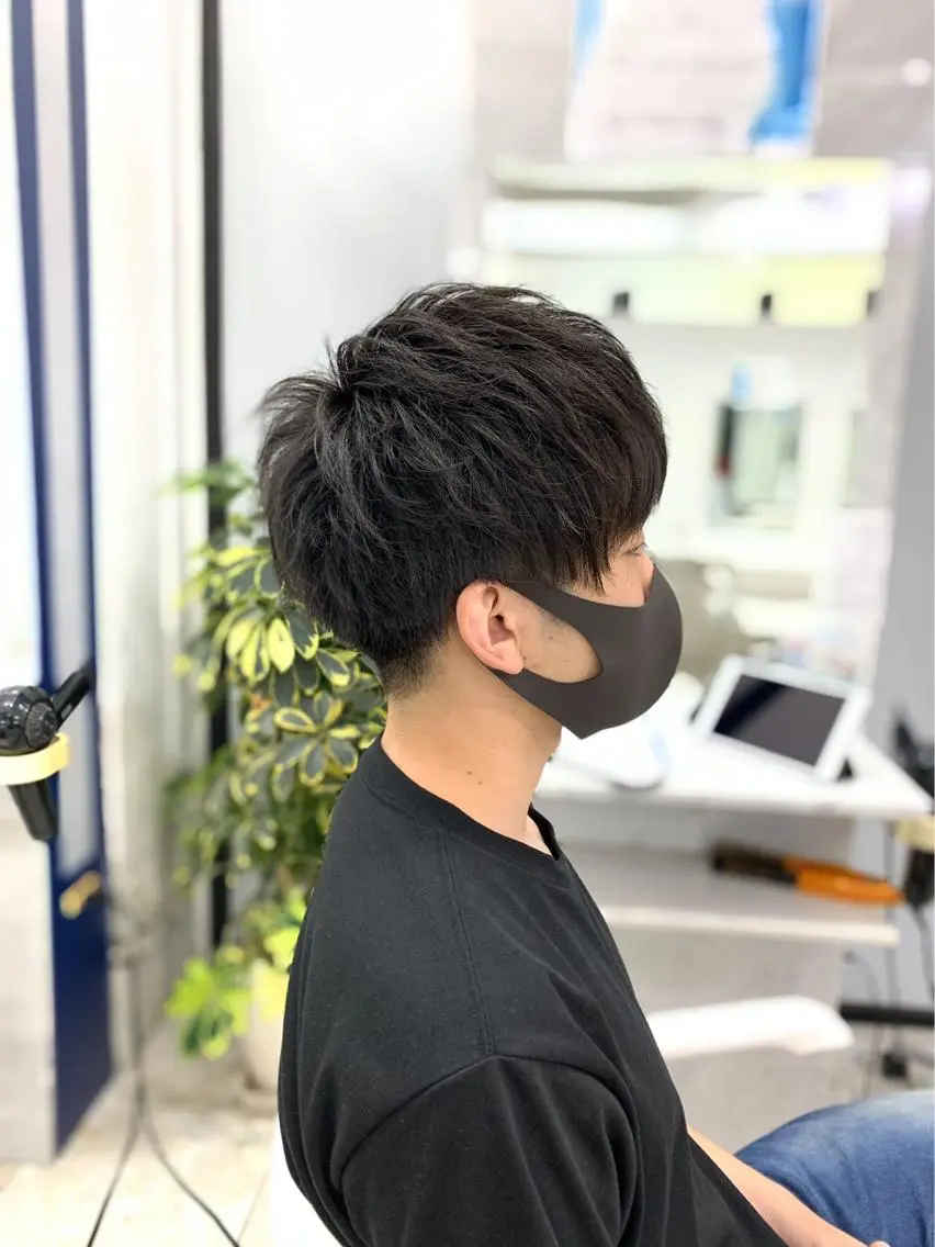 ショート メンズ ハイライト&曲がる 縮毛矯正特化 玉置のヘアスタイル
