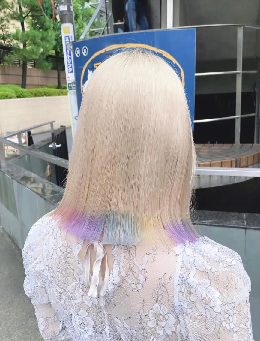 セミロング カラー パーマ ヘアアレンジ メンズ キッズ ネイル マツエク・マツパ アイブロウ 眉カラー 🎀ハイトーンNo .1🩵NaGiSaのヘアスタイル