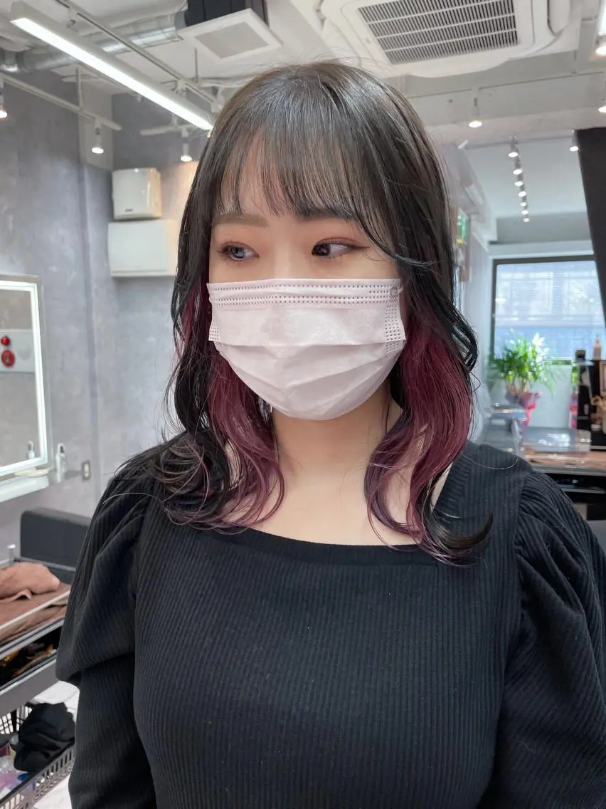 ミディアム カラー ブリーチ ラベンダーカラー ピンクカラー ピンクラベンダー _WHITE 天神店 YUMEKA🐻のヘアスタイル