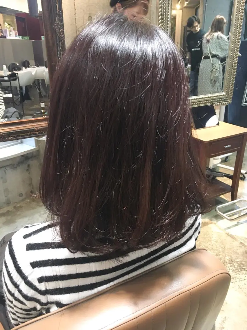 ミディアム カラー ラベンダーカラー ピンクカラー ピンクラベンダー 北條 優輝のヘアスタイル