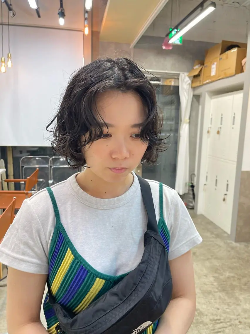 ショート パーマ 伸ばしかけ カット パーマ 早瀬裕之 パーマのヘアスタイル