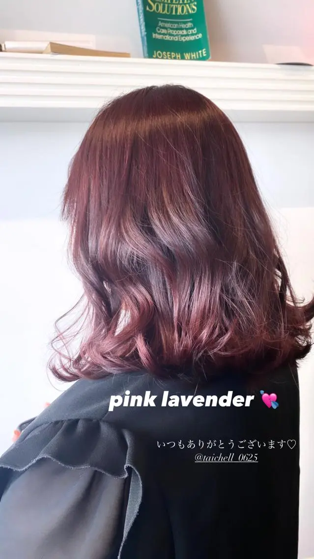ミディアム カラー ラベンダーカラー ピンクカラー ピンクラベンダー KAREN🕊️ 大宮美容室のヘアスタイル