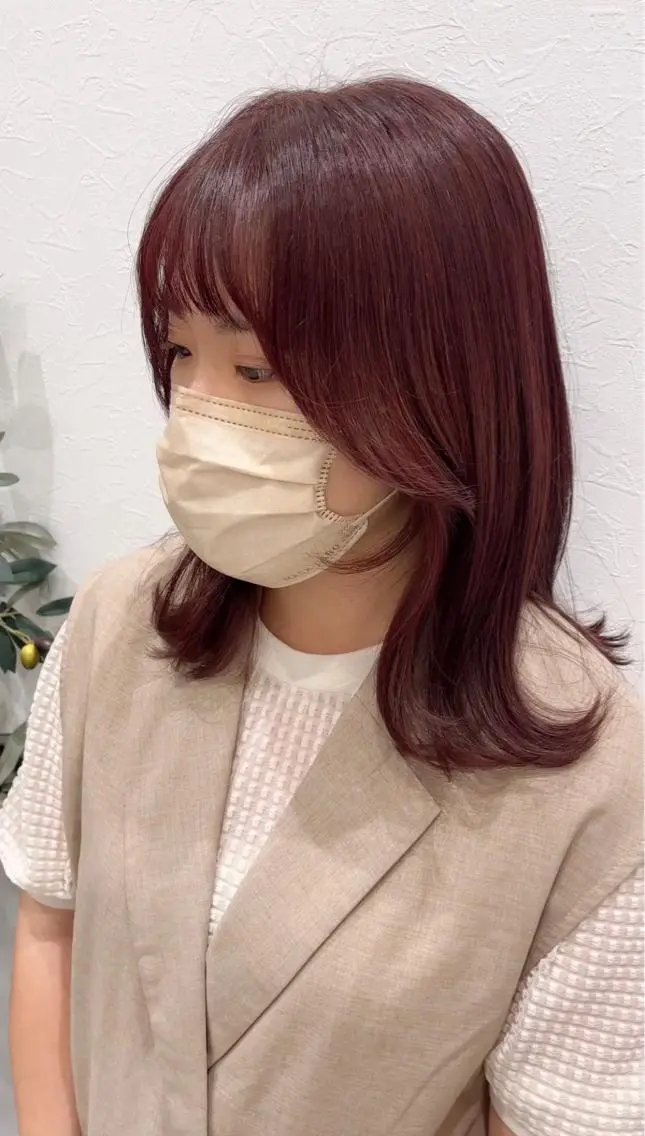 ミディアム カラー ブラウンカラー ピンクカラー ピンクブラウン 顔まわりレイヤー レイヤーカット カット ヘアカラー トリートメント 似合わせ特化🌷 kasumiのヘアスタイル