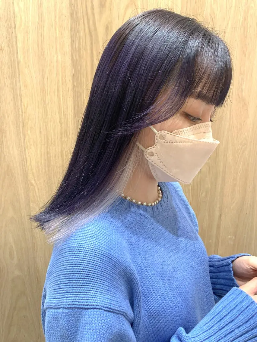 ミディアム カラー ヘアアレンジ ヘアカラー トリートメント yuka .のヘアスタイル