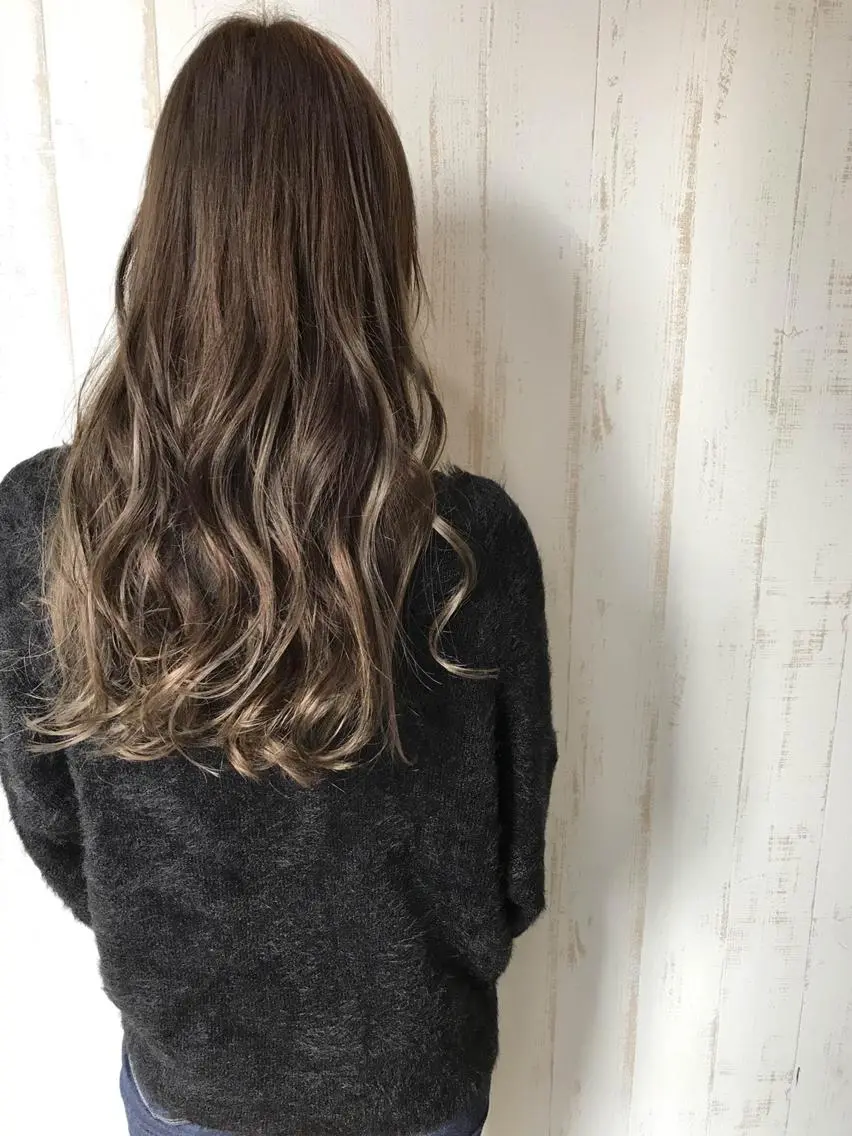 セミロング カラー ヘアアレンジ チビ編み込みエクステ シールEXどぅ〜すのヘアスタイル