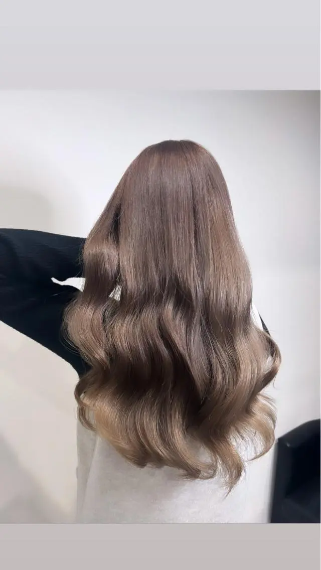 ロング ケアカラー トリートメント ヘアカラー トリートメント YUDU🍊 germe/ジェルムのヘアスタイル