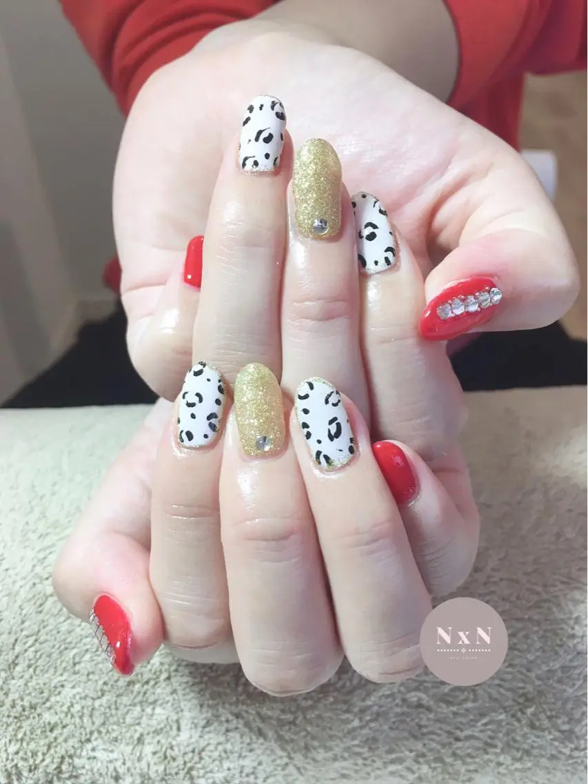 ネイル アニマル柄 ジェルネイル ぷっくりネイル nail salon N×Nのネイルデザイン