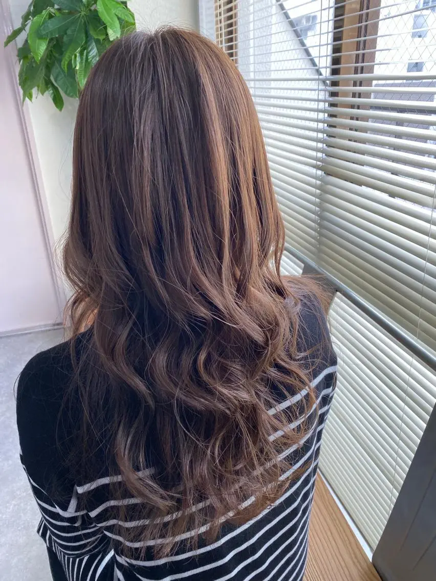 ロング カラー 髪質改善ストレート髪 質改善カラー特化中崎のヘアスタイル