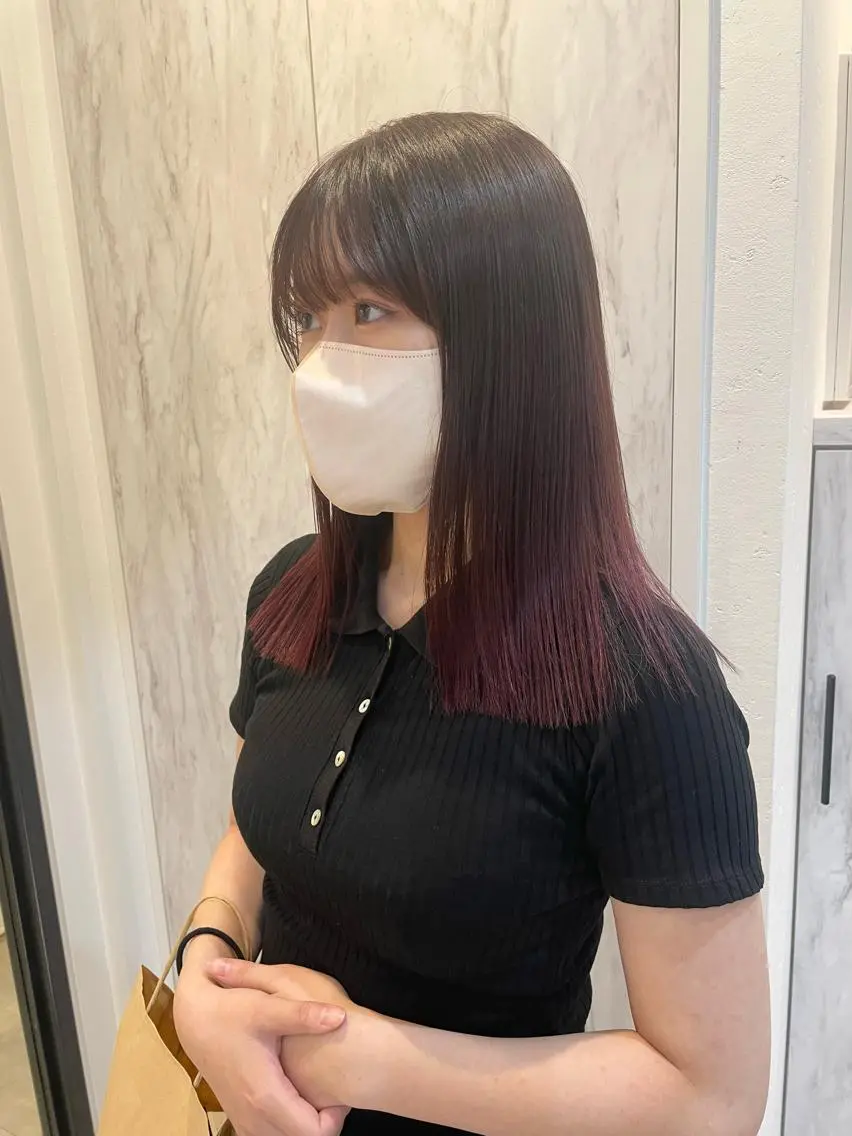 ミディアム ヘアカラー 渋谷 留菜のヘアスタイル