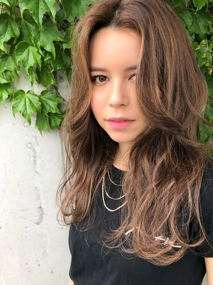 ロング 切りっぱなしボブ アッシュ ボブ 外国人風カラー ハイライト ショート職人 美容師【KENTA】のヘアスタイル