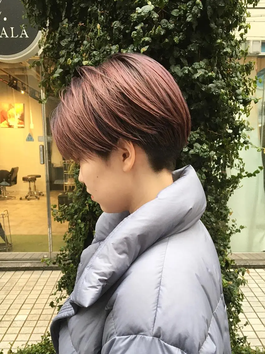 ショート カラー ハンサムショート ピンクカラー ショートヘア ハイトーン/レイヤー /ウルフ⭐️永田⭐️のヘアスタイル