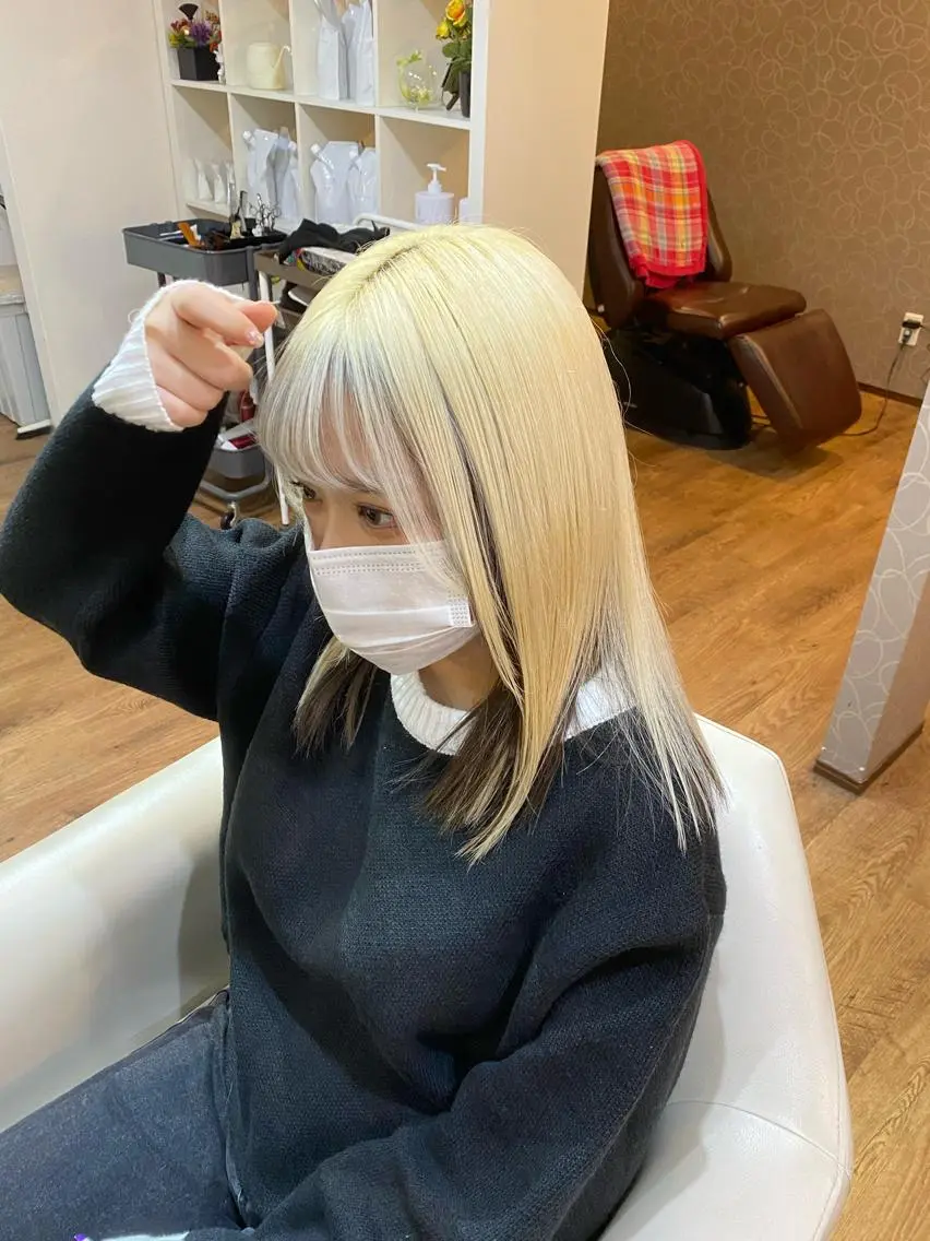 ロング カラー ヘアアレンジ ヘアカラー ハイトーンカラー🌈 メンズパーマ鈴木康平のヘアスタイル