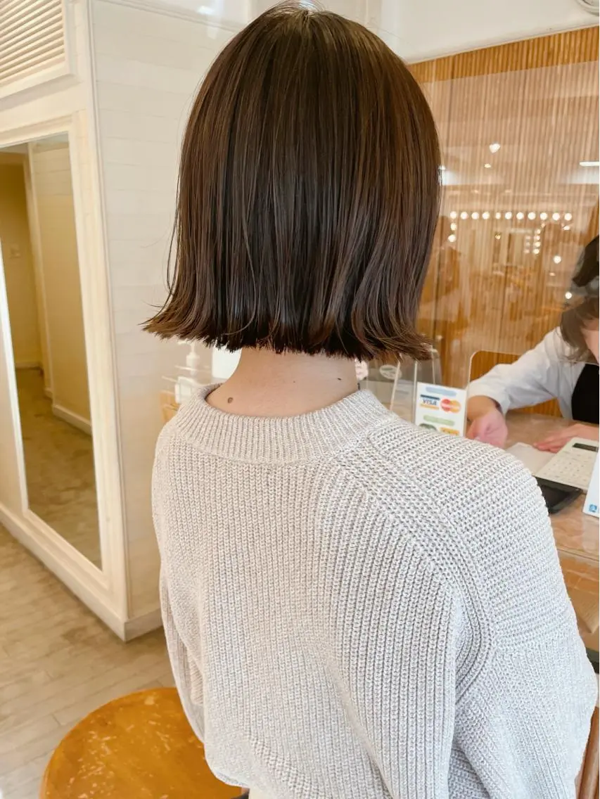 ミディアム 切りっぱなしボブ ボブ 【ボブ/個室サロン】 癒し空間mimuraのヘアスタイル