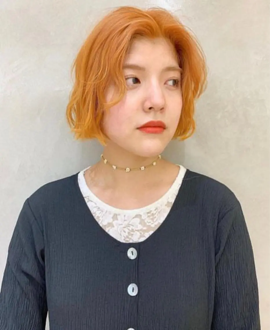 ショート カラー オレンジ ヘアカラー 圧倒的デザイン力 店長🎨RENAのヘアスタイル