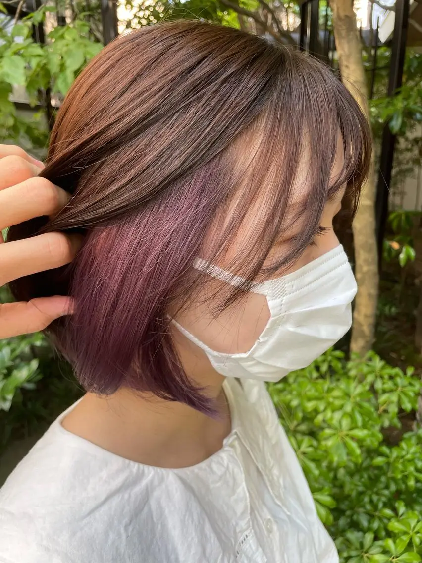 カラー ピンクカラー バイオレットカラー 西影 祐哉のヘアスタイル