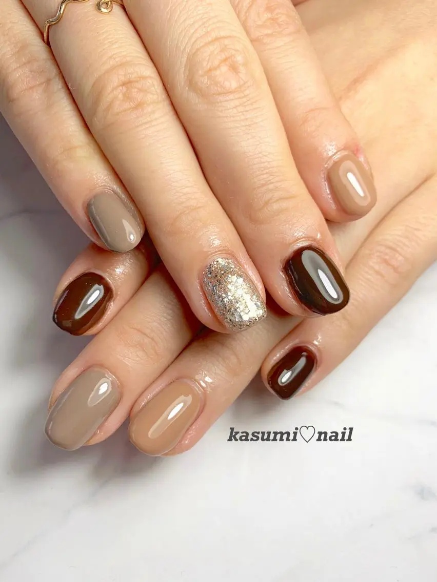 ネイル アートネイル フットネイル ジェルネイル ラメ(グリッター) ミラーネイル KASUMI♡ Nailのネイルデザイン
