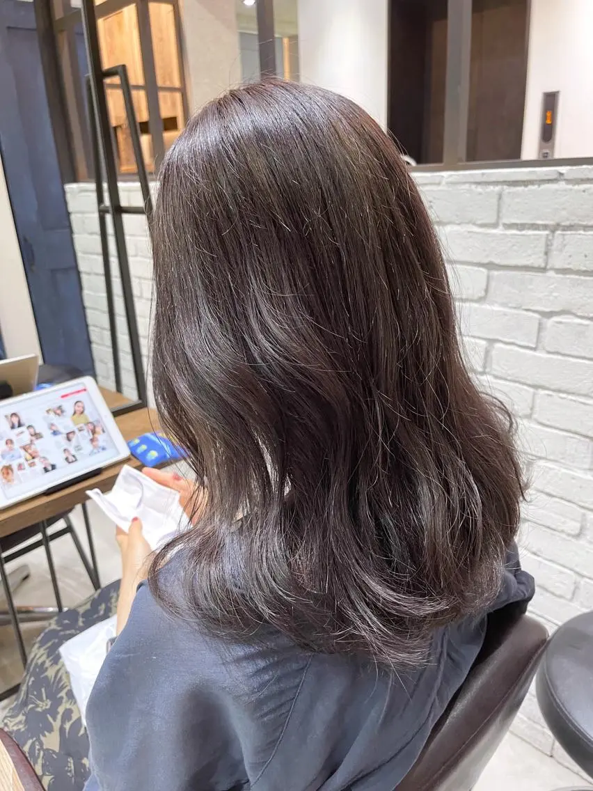 セミロング カラー アッシュ ラベンダーカラー ラベンダーアッシュ ヘアカラー トリートメント 🌿ニュアンス/髪質 改善🌿Fukudaのヘアスタイル