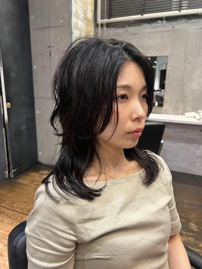 セミロング パーマ セミロングパーマ レイヤーカット パーマ 松井美樹/似合わせ ガーリー・韓国のヘアスタイル