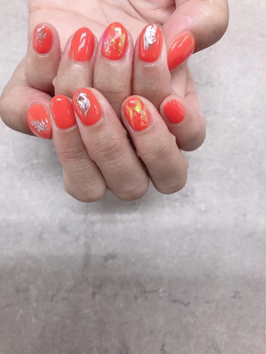 ネイル ミラーネイル ニュアンスネイル ピンク FASTNAIL PLUS 新宿店のネイルデザイン