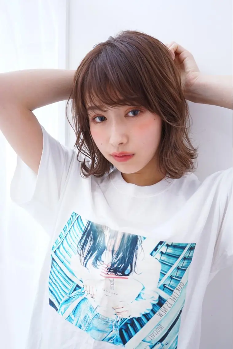ミディアム カラー ベージュカラー ボブ ✨カラー支持No.1 🧸ワキ カナコ🧸のヘアスタイル