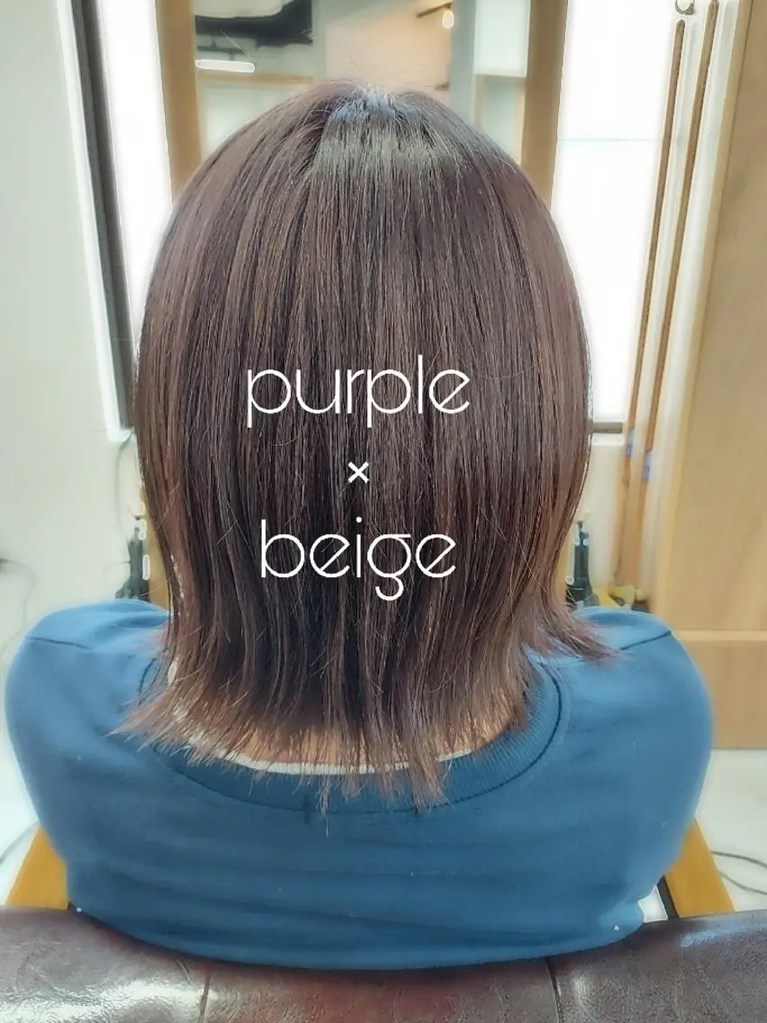 ミディアム カラー ベージュカラー バイオレットカラー ROSSO 春日部店のヘアスタイル