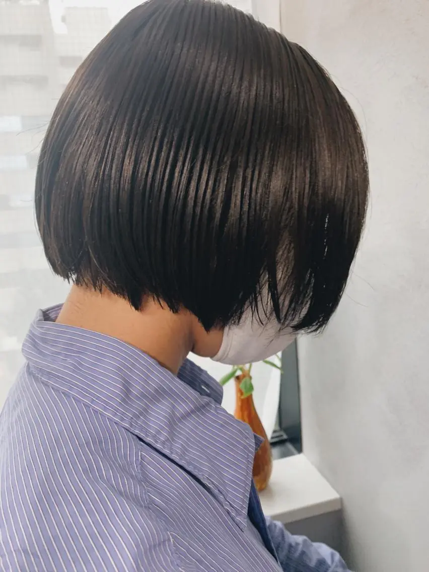 ショート カラー ヘアアレンジ ボブパーマコテ巻き風 パーマNo1深江秀平のヘアスタイル