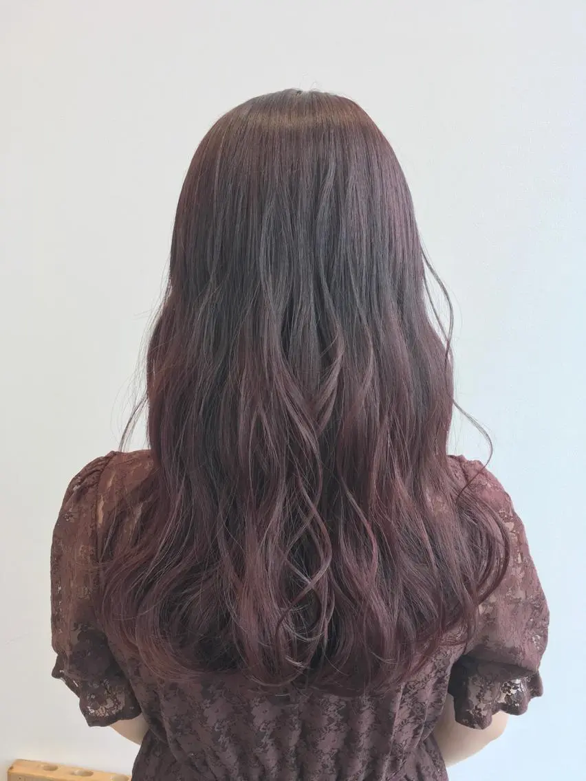 ロング カラー レッドカラー ヘアカラー トリートメント ヘアセット yoshi ☆のヘアスタイル