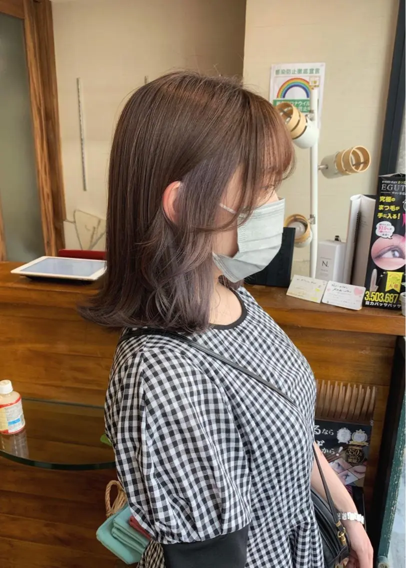 ミディアム カラー ラベンダーカラー ヘアカラー トリートメント 矢野 晃平のヘアスタイル