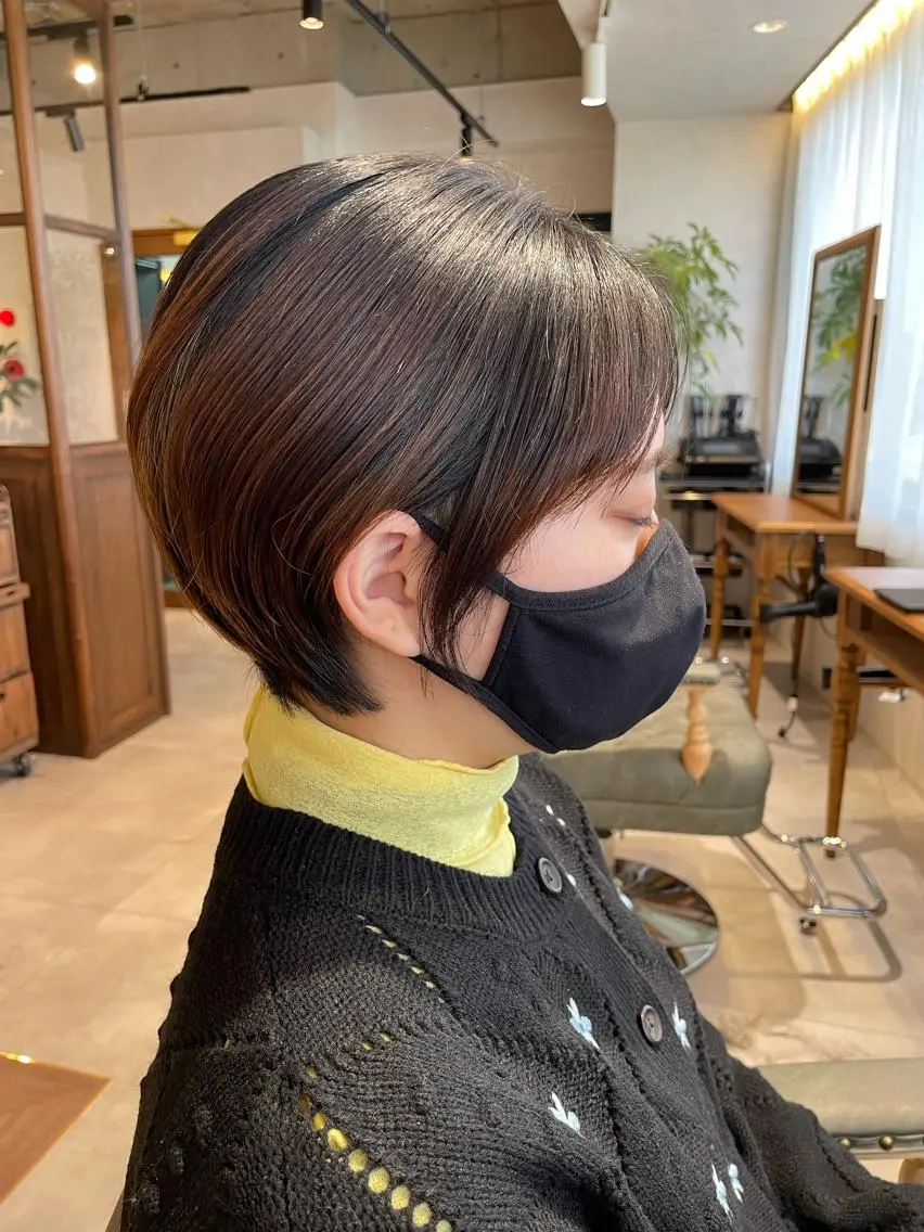 ショート カット トリートメント 日比崚介🍀 おくれげ小顔カットのヘアスタイル