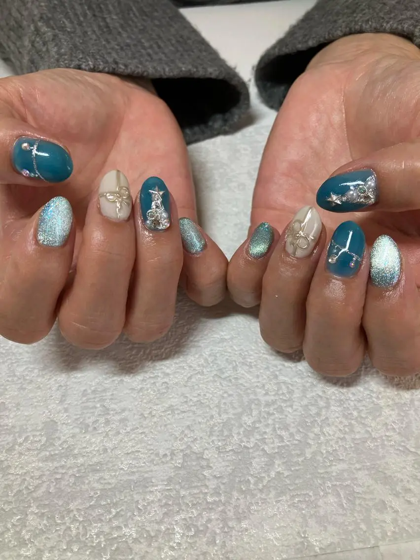 ネイル 冬ネイル クリスマス m'sNail 福岡西区 ネイルのネイルデザイン
