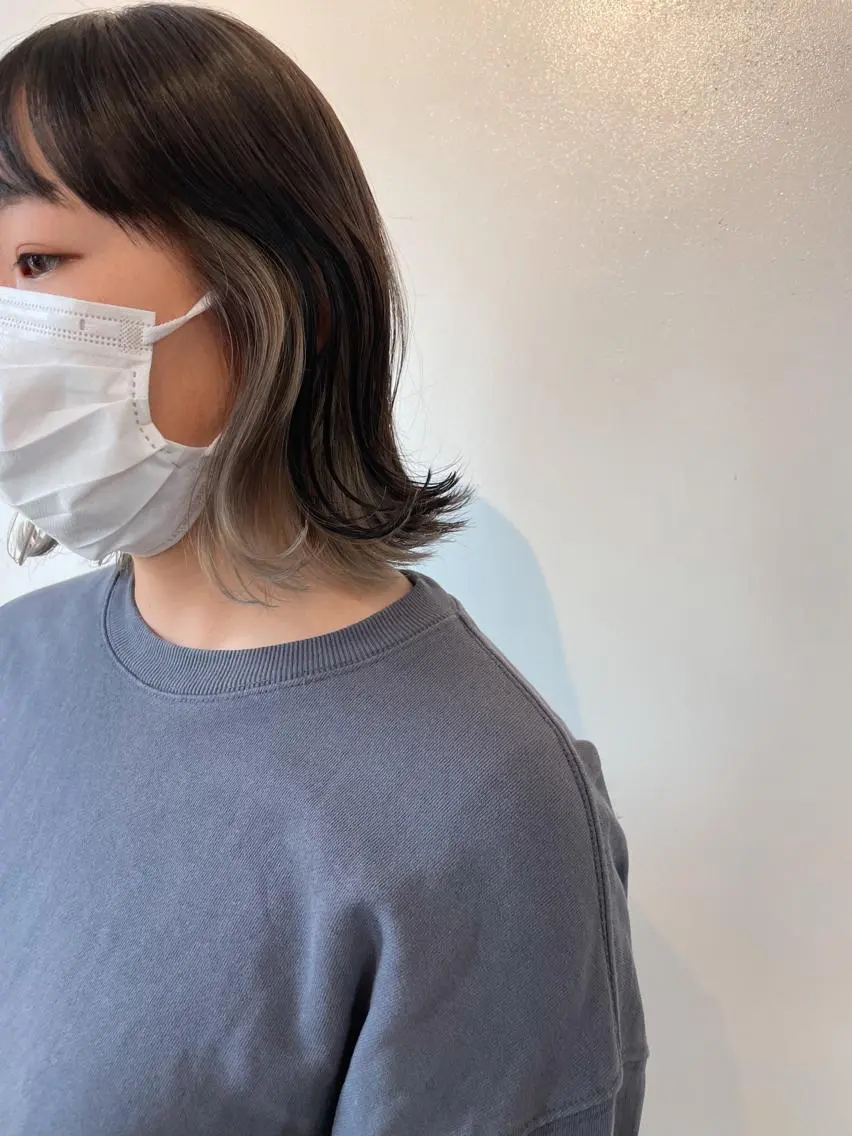 ミディアム カラー インナーカラー ヘアカラー h a k u 大倉 卓人のヘアスタイル