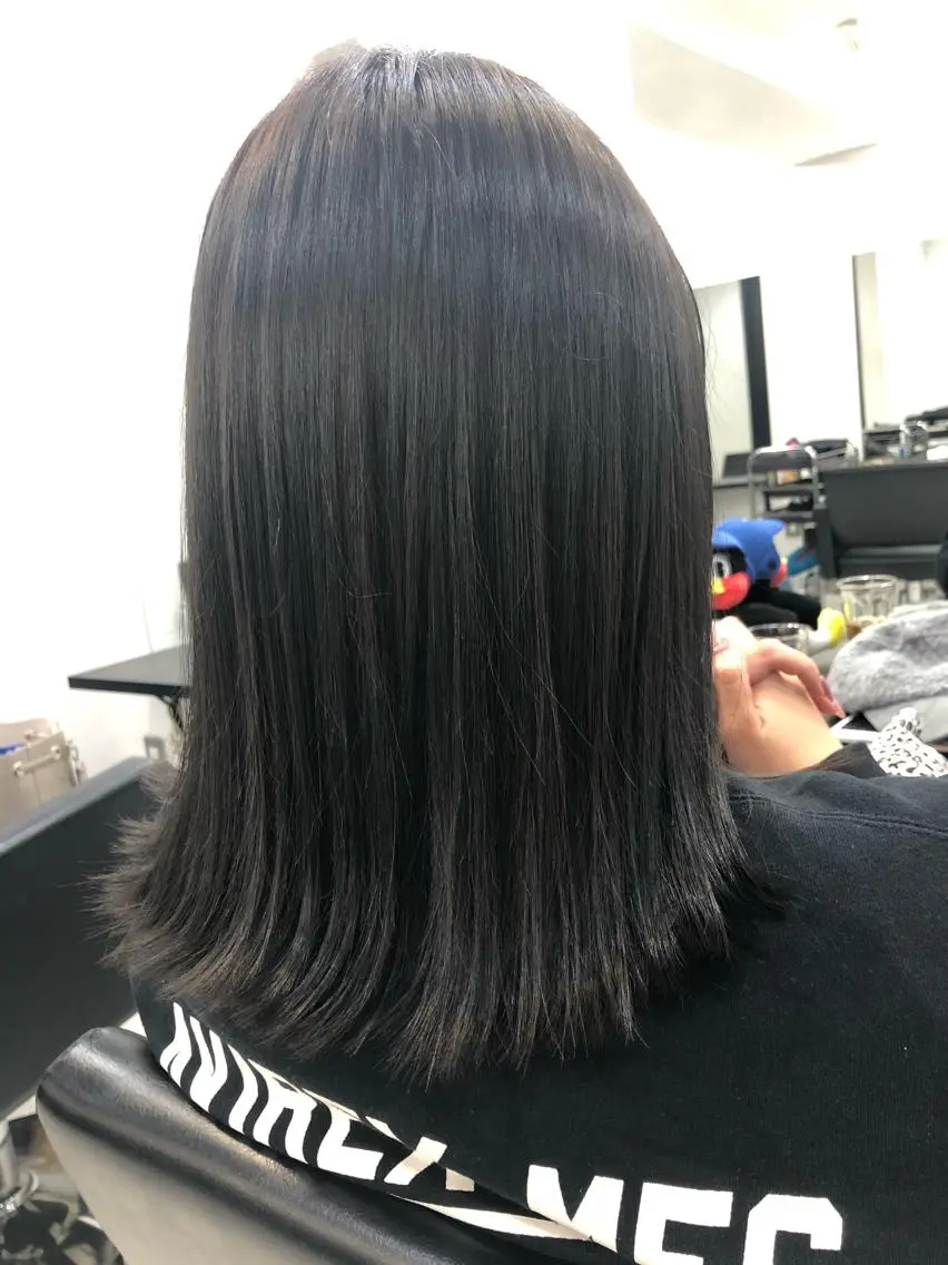 ミディアム アッシュ 縮毛矯正の達人 ☆ 松本のヘアスタイル