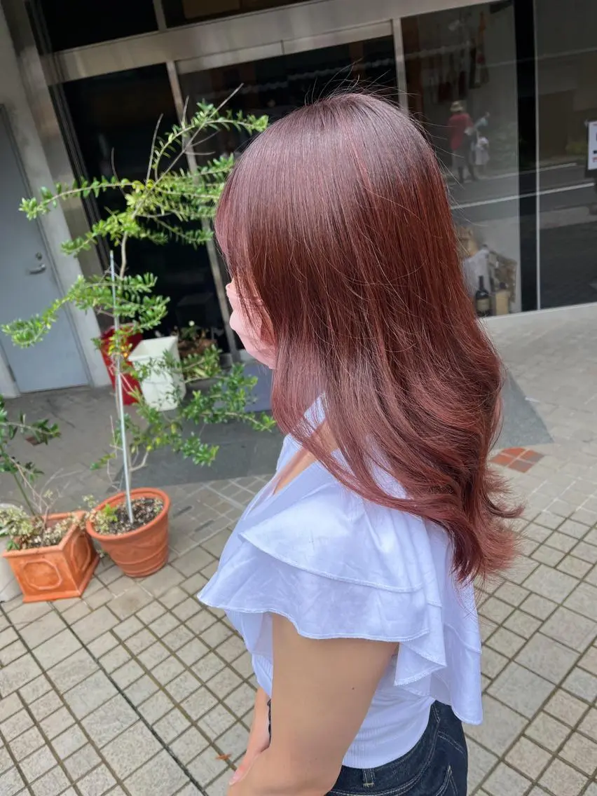 ロング カラー 透明感カラー ピンクカラー HIYOSHI　✂︎ 艶髪職人のヘアスタイル