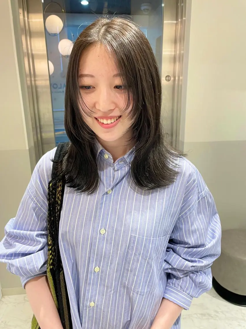 ミディアム カラー ヘアアレンジ カット ヘアカラー satsuki 暖色・ブラウンカラーのヘアスタイル