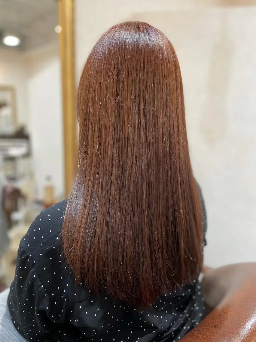 セミロング カット ヘアカラー トリートメント Lusso店長 千崎慎介のヘアスタイル